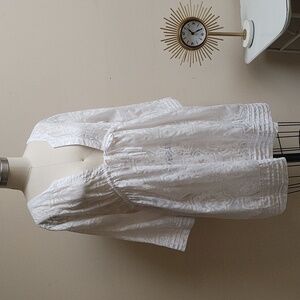 Blue Island White Coverup Dress Size L